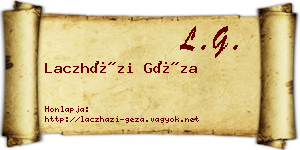 Laczházi Géza névjegykártya